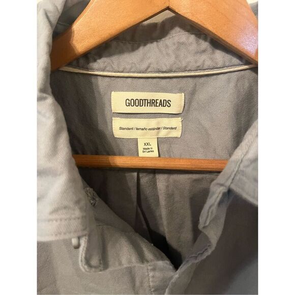 Goodthreads Light Gray Button‎ Down Short Sleeve Cotton Shirt - Picture 3 of 4